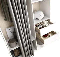 Guardaroba grande Maon, 98x53 h205 cm, Bianco e Rovere<Dmora Store