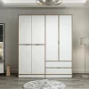 Guardaroba grande Odalys, 185x52 h208 cm, Bianco e Oro<Dmora Online