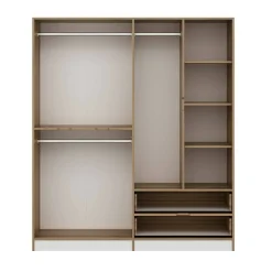 Guardaroba grande Odalys, 185x52 h208 cm, Bianco e Oro<Dmora Online