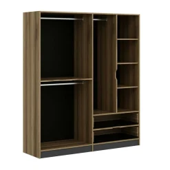 Guardaroba grande Odalys, 185x52 h208 cm, Nero e Oro<Dmora Store