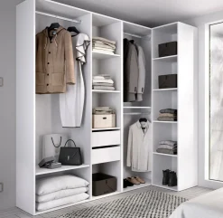 Guardaroba grande Onyok, 183x85 h205 cm, Bianco e Rovere<Dmora Hot