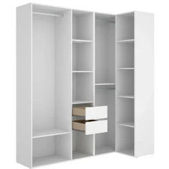 Guardaroba grande Onyok, 183x85 h205 cm, Bianco e Rovere<Dmora Hot