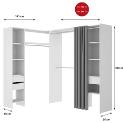 Guardaroba grande Pali, 214x141 h205 cm,<Dmora Discount