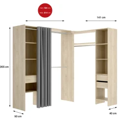 Guardaroba grande Pali, 214x141 h205 cm,<Dmora Discount