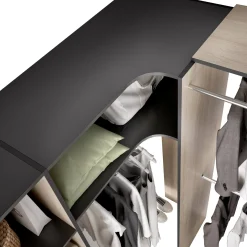 Guardaroba grande Pali, 214x141 h205 cm, Antracite e Rovere<Dmora Sale