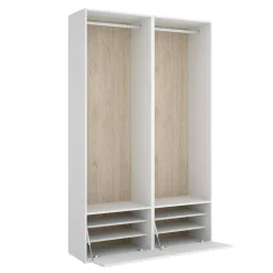 Guardaroba grande Pewa, 120x45 h205 cm, Bianco e Rovere<Dmora New