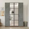 Guardaroba grande Phet, 138x50 h184 cm, Marrone e Grigio<Dmora Best