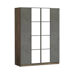 Guardaroba grande Phet, 138x50 h184 cm, Marrone e Grigio<Dmora Best