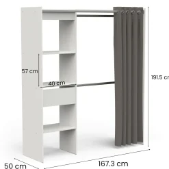 Guardaroba grande Serpentina, 167x50 h192 cm,<Dmora Sale