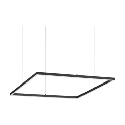 Ideal-Lux - Lampada a sospensione ORACLE SLIM SP D070 SQUARE 3000K ON-OFF BK, 70 x 70 x h28 cm,<Dmora Clearance