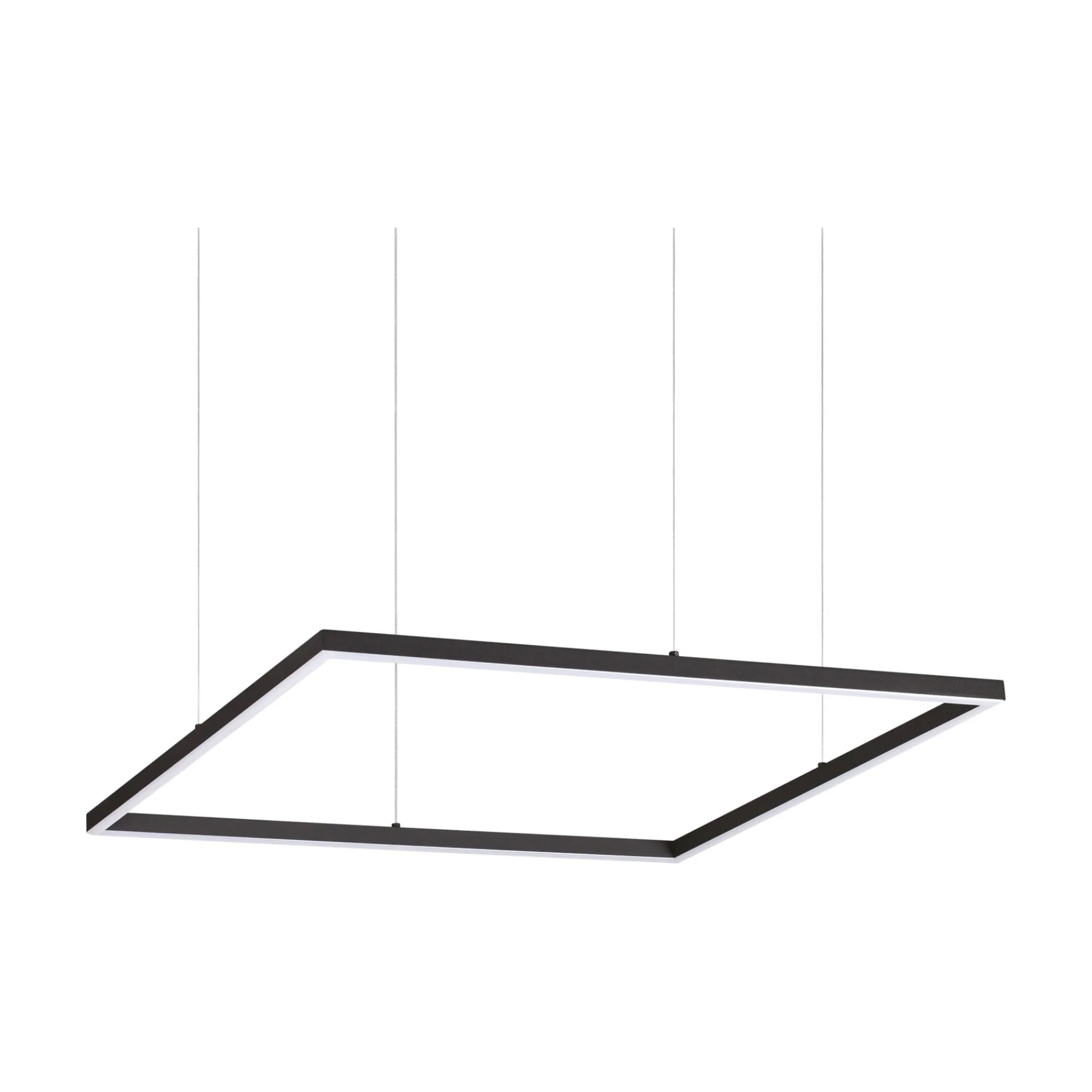 Ideal-Lux - Lampada a sospensione ORACLE SLIM SP D070 SQUARE 3000K ON-OFF BK, 70 x 70 x h28 cm,<Dmora Clearance