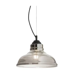 Ideal-Lux - Lampada a sospensione BISTRO' SP1 PLATE FUME', 28 x 28 x h40 cm,<Dmora Hot
