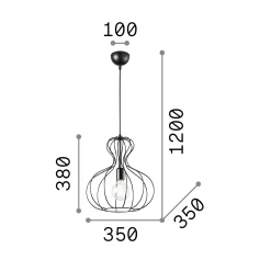 Ideal-Lux - Lampada a sospensione AMPOLLA-1 SP1 , Made in Italy, 35 x 35 x h63 cm,<Dmora Best