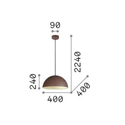 Ideal-Lux - Lampada a sospensione FOLK SP1 D40 COFFEE, 40 x 40 x h49 cm,<Dmora Outlet