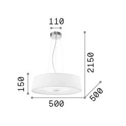 Ideal-Lux - Lampada a sospensione HILTON SP4 ROUND, 50 x 50 x h40 cm,<Dmora Flash Sale