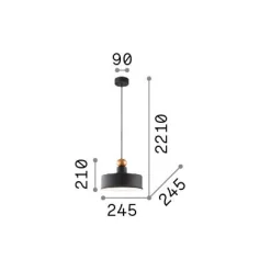 Ideal-Lux - Lampada a sospensione TRIADE-2 SP1, 25 x 25 x h46 cm,<Dmora Best