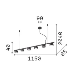 Ideal-Lux - Lampada a sospensione MINOR LINEAR SP6, 115 x 9 x h29 cm,<Dmora Cheap
