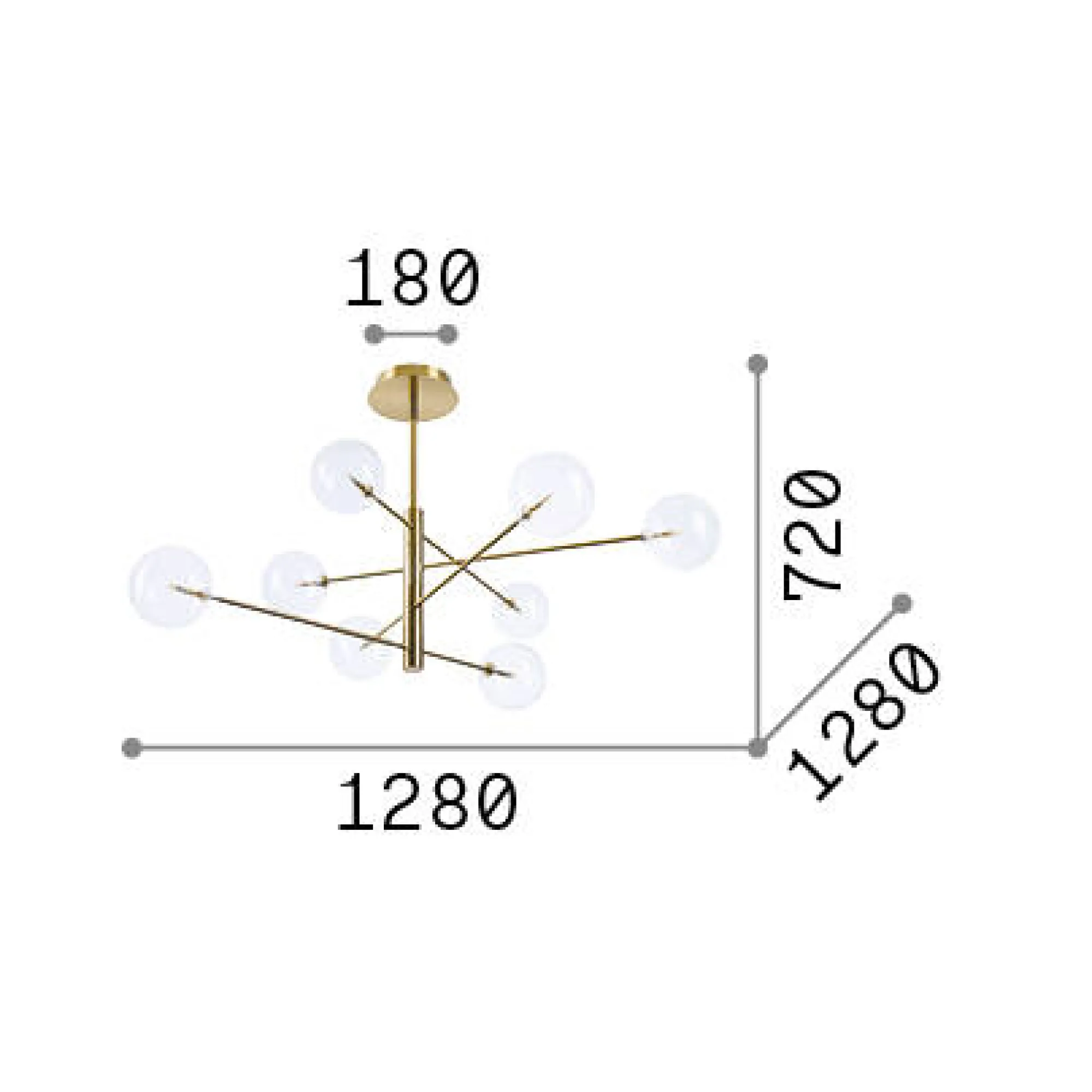 Ideal-Lux - Lampada a sospensione EQUINOXE SP8 , 128 x 128 x h72 cm,<Dmora Fashion