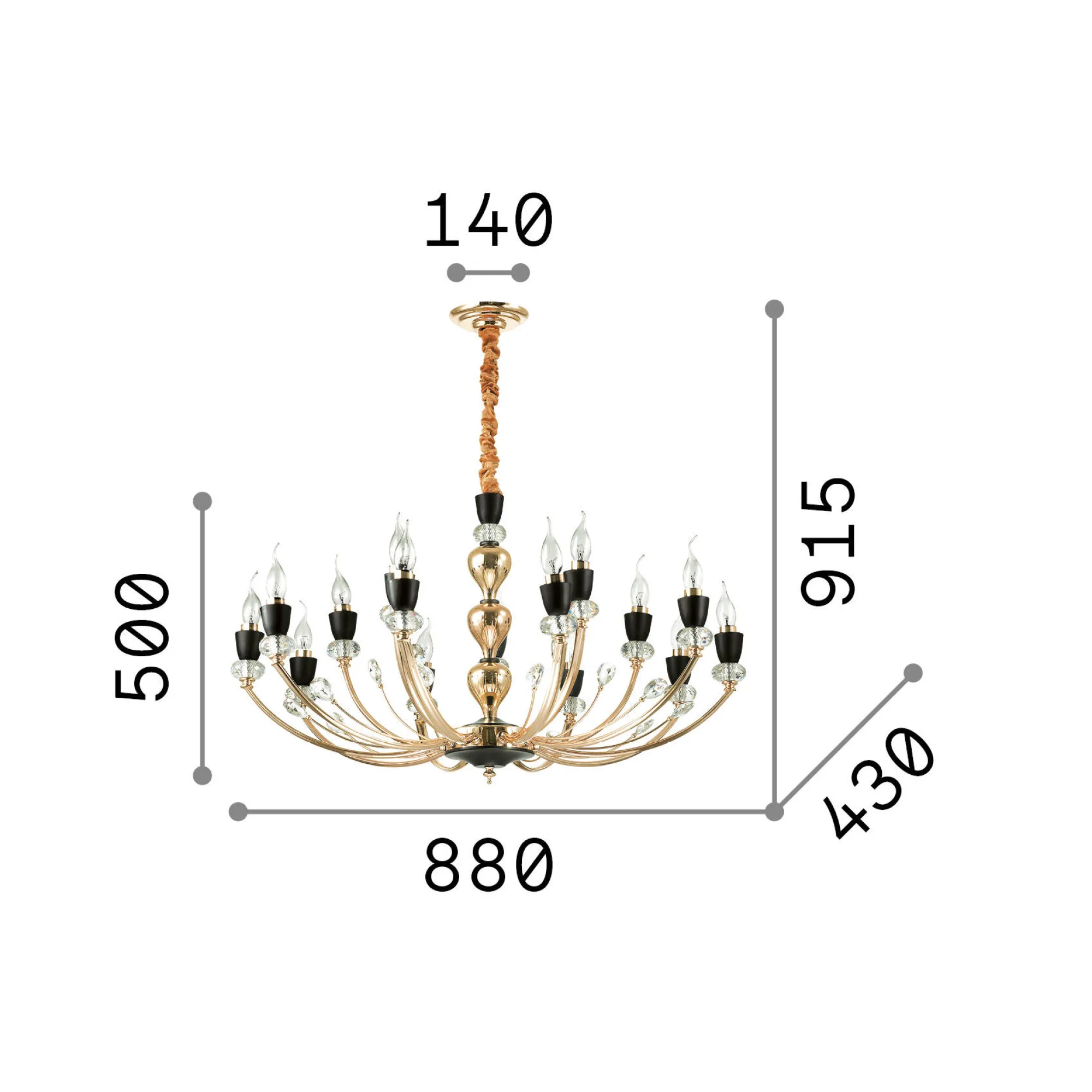 Ideal-Lux - Lampada a sospensione VANITY SP15, 88 x 88 x h75 cm,<Dmora Sale