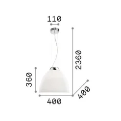 Ideal-Lux - Lampada a sospensione TOLOMEO SP1 , 40 x 40 x h61 cm,<Dmora Store