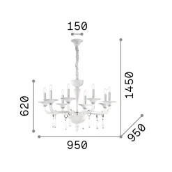 Ideal-Lux - Lampada a sospensione MIRAMARE SP8, 95 x 95 x h87 cm,<Dmora Hot