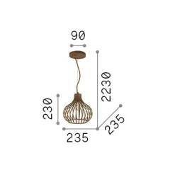 Ideal-Lux - Lampada a sospensione ONION SP1 D23, 24 x 24 x h48 cm,<Dmora Sale