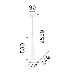 Ideal-Lux - Lampada a sospensione MILK SP1, 14 x 14 x h78 cm,<Dmora Cheap