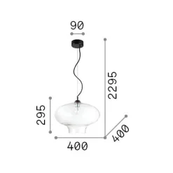 Ideal-Lux - Lampada a sospensione BISTRO' SP1 ROUND , 40 x 40 x h55 cm,<Dmora Store