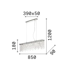 Ideal-Lux - Lampada a sospensione GIADA SP5, 85 x 9 x h43 cm,<Dmora Shop