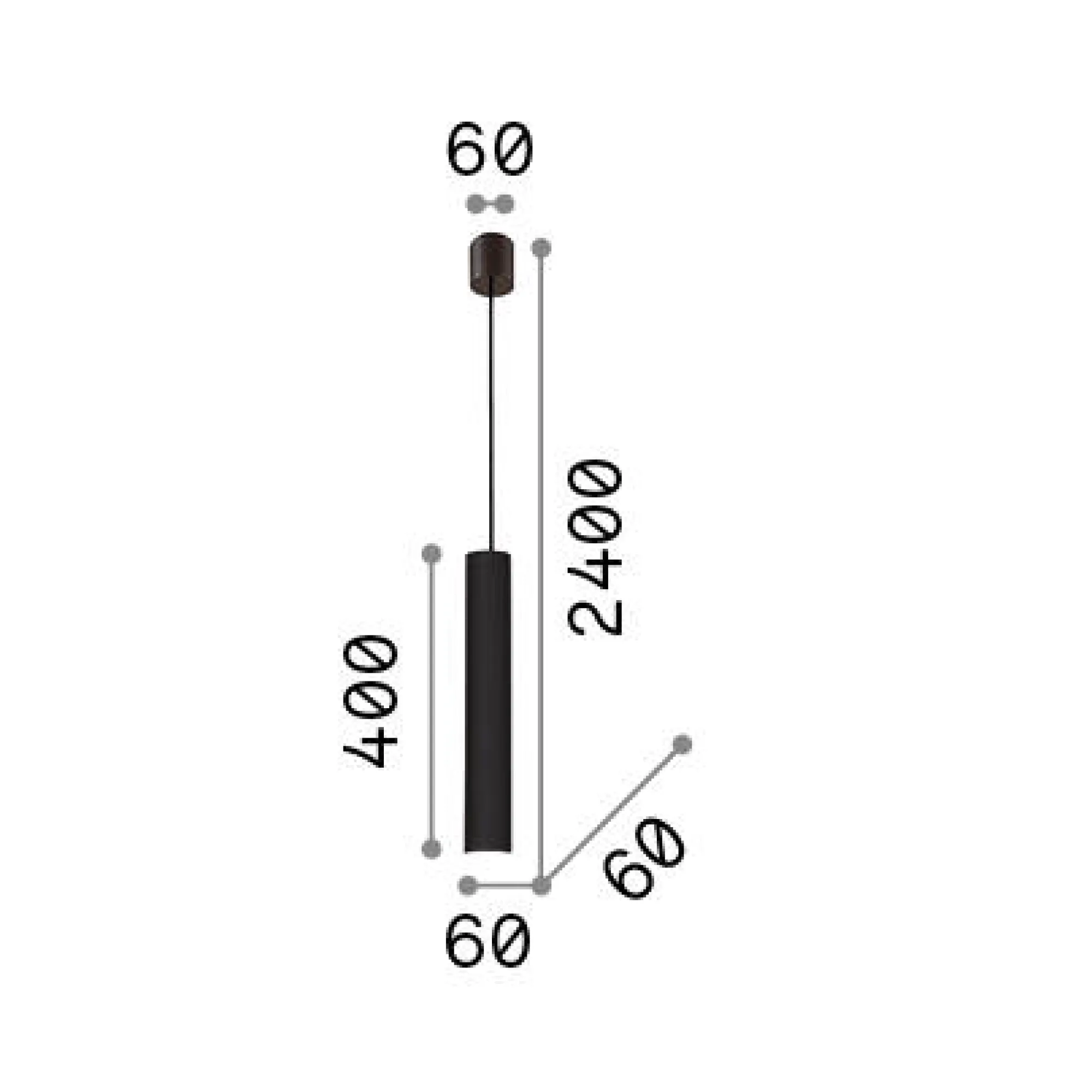 Ideal-Lux - Lampada a sospensione LOOK SP1 D06 , 6 x 6 x h65 cm,<Dmora Outlet