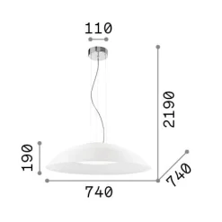 Ideal-Lux - Lampada a sospensione LENA SP3 D74 , 74 x 74 x h44 cm,<Dmora Cheap