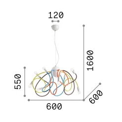 Ideal-Lux - Lampada a sospensione MULTIFLEX SP8 , 60 x 60 x h80 cm,<Dmora Cheap