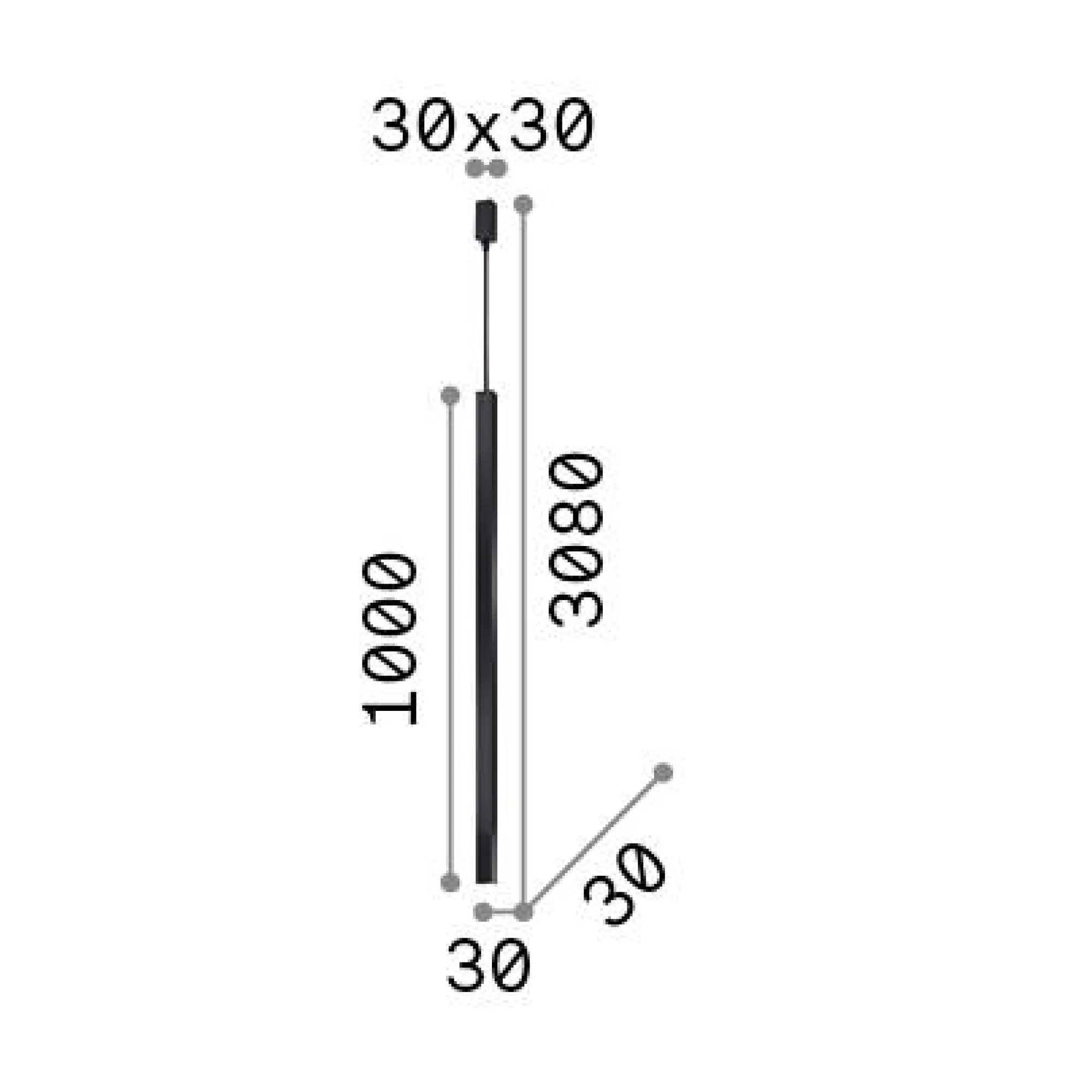 Ideal-Lux - Lampada a sospensione ULTRATHIN SP D100 SQUARE ON-OFF , 3 x 3 x h125 cm,<Dmora Best Sale