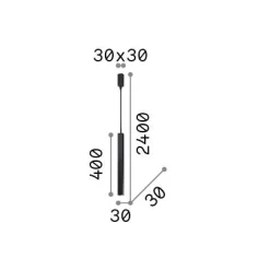 Ideal-Lux - Lampada a sospensione ULTRATHIN SP D040 SQUARE ON-OFF , 3 x 3 x h65 cm,<Dmora New