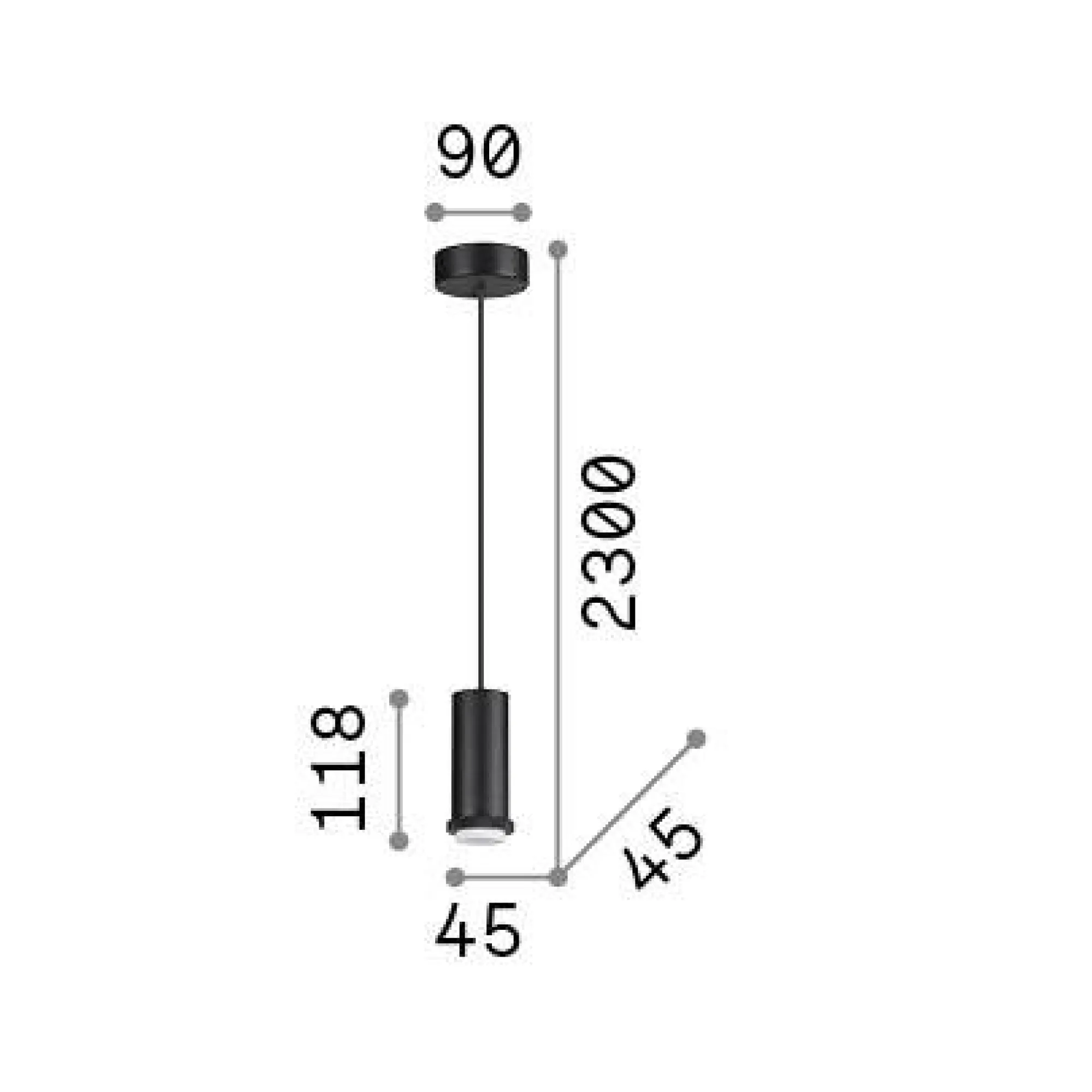 Ideal-Lux - Lampada a sospensione MIX UP MSP1 , 5 x 5 x h37 cm,<Dmora New