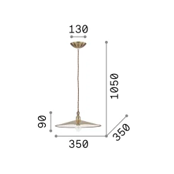 Ideal-Lux - Lampada a sospensione CANTINA SP1 BRUNITO, 35 x 35 x h34 cm,<Dmora Fashion