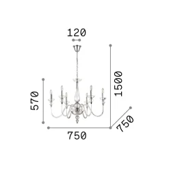 Ideal-Lux - Lampada a sospensione DOGE SP6 , 75 x 75 x h82 cm,<Dmora Sale