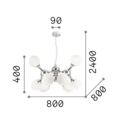 Ideal-Lux - Lampada a sospensione NODI SP9 , 80 x 80 x h65 cm,<Dmora Clearance