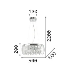 Ideal-Lux - Lampada a sospensione AUDI-80 SP8 , 50 x 50 x h45 cm,<Dmora Clearance