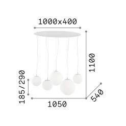 Ideal-Lux - Lampada a sospensione MAPA SP5, 105 x 54 x h54 cm,<Dmora Outlet