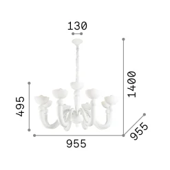 Ideal-Lux - Lampada a sospensione BON BON SP8 , 96 x 96 x h75 cm,<Dmora Shop