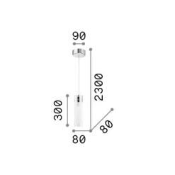 Ideal-Lux - Lampada a sospensione FLAM SP1 SMALL, 8 x 8 x h55 cm,<Dmora Best Sale