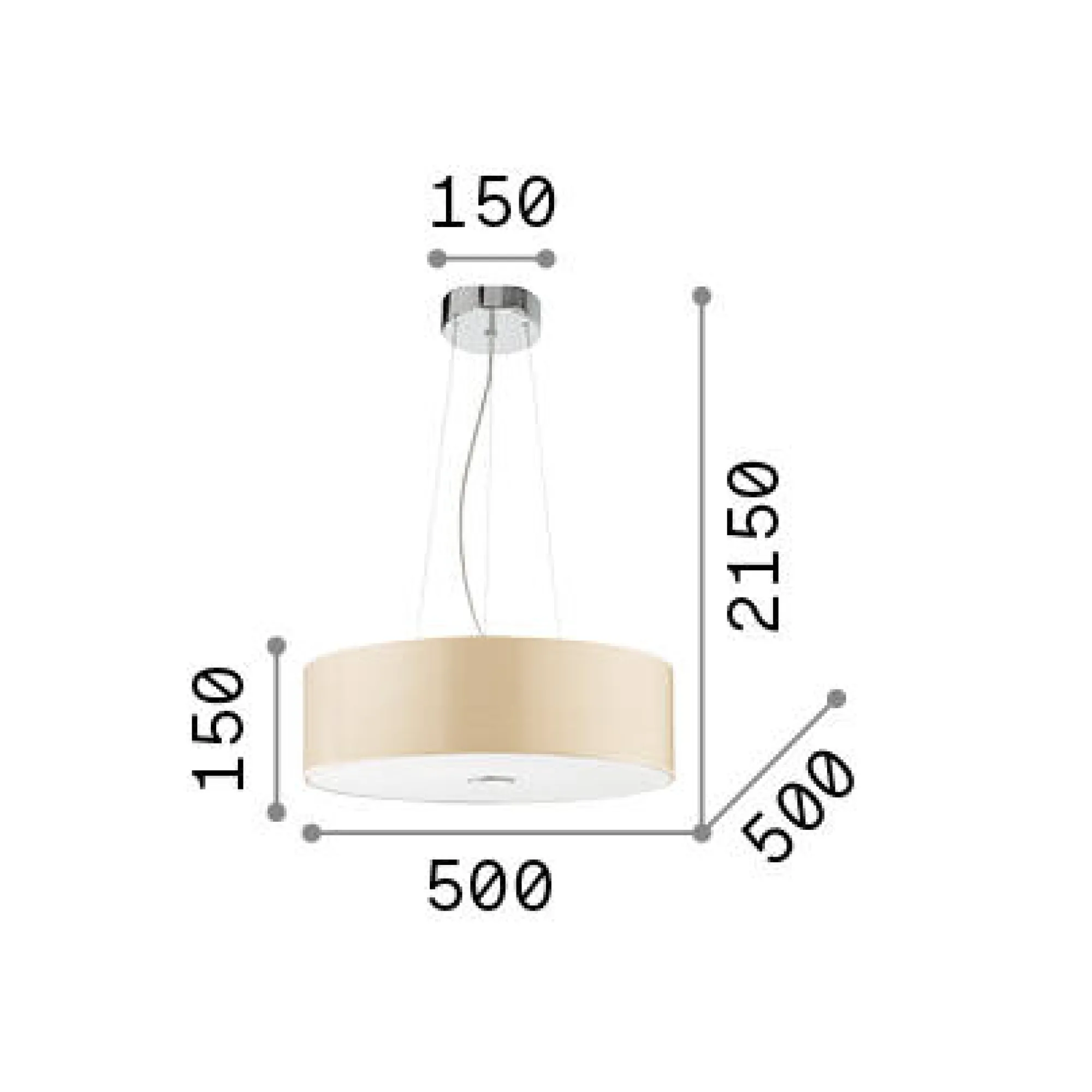 Ideal-Lux - Lampada a sospensione WOODY SP4 WOOD, 50 x 50 x h40 cm,<Dmora Cheap