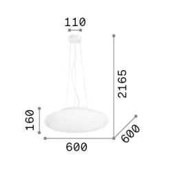 Ideal-Lux - Lampada a sospensione SMARTIES SP5 D60, 60 x 60 x h42 cm,<Dmora Sale