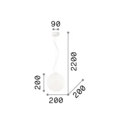 Ideal-Lux - Lampada a sospensione MAPA SP1 D20, 20 x 20 x h45 cm,<Dmora Outlet