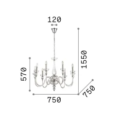 Ideal-Lux - Lampada a sospensione DOGE SP9 , 75 x 75 x h82 cm,<Dmora Discount