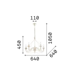 Ideal-Lux - Lampada a sospensione CORTE SP5 , Made in Italy, 64 x 64 x h70 cm,<Dmora Best