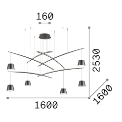 Ideal-Lux - Lampada a sospensione FISH SP6, 160 x 160 x h253 cm,<Dmora Hot