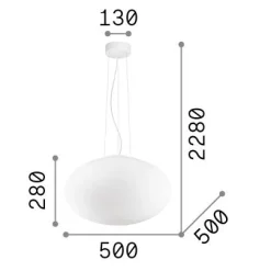 Ideal-Lux - Lampada a sospensione CANDY SP1 D50, 50 x 50 x h53 cm,<Dmora Store