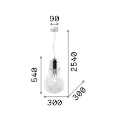 Ideal-Lux - Lampada a sospensione LUCE MAX SP1 BIG, 30 x 30 x h79 cm,<Dmora Outlet